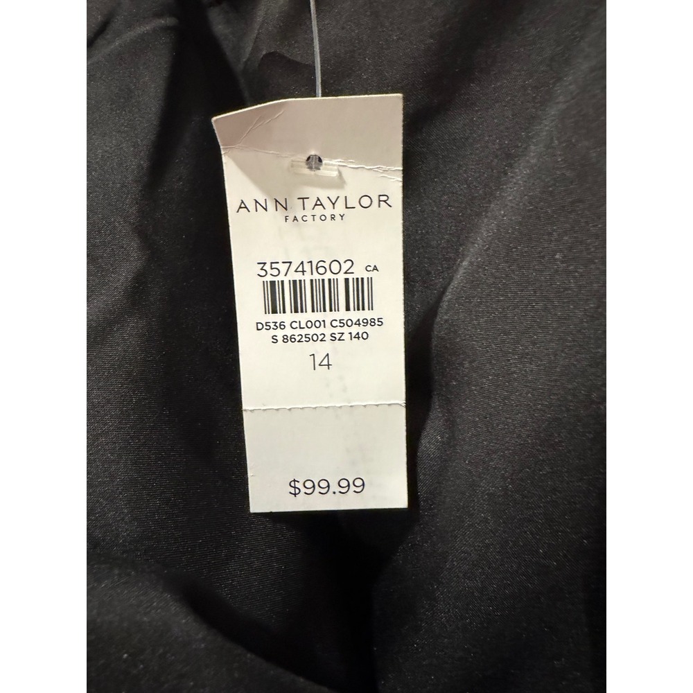 Ann Taylor Factory Plaid Tweed Midi Skirt Black Tan A-Line Lined Size 14 NWT - Picture 6 of 6